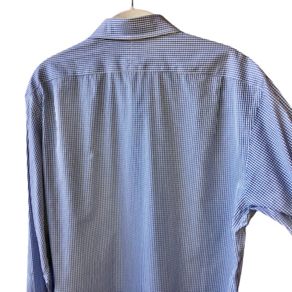 Ralph Lauren PURPLE LABEL Blue Checker Dress Shirt - Picture 6 of 13